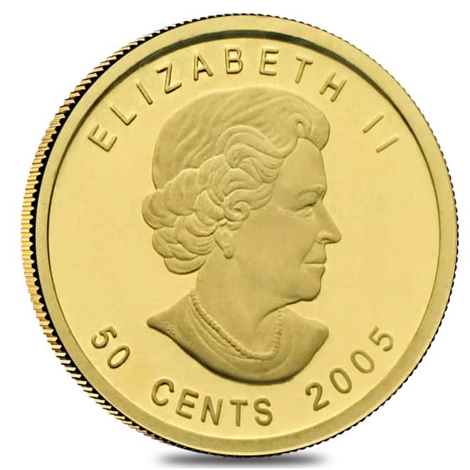 2005 1/25 oz Gold Canadian Voyageur 50 Cents Proof Coin .9999 Fine (w/Box & COA)
