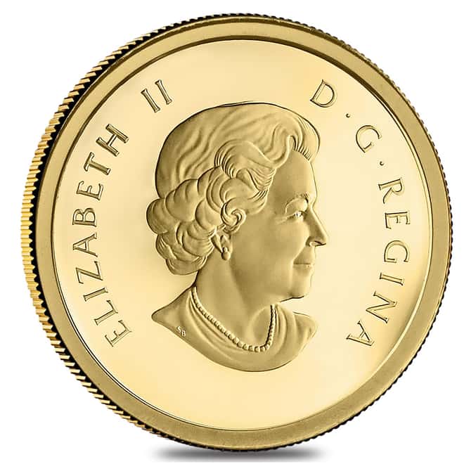 2012 1/25 oz Gold Canadian Cariboo Gold Rush 50 Cents Proof Coin .9999 Fine (w/Box & COA)