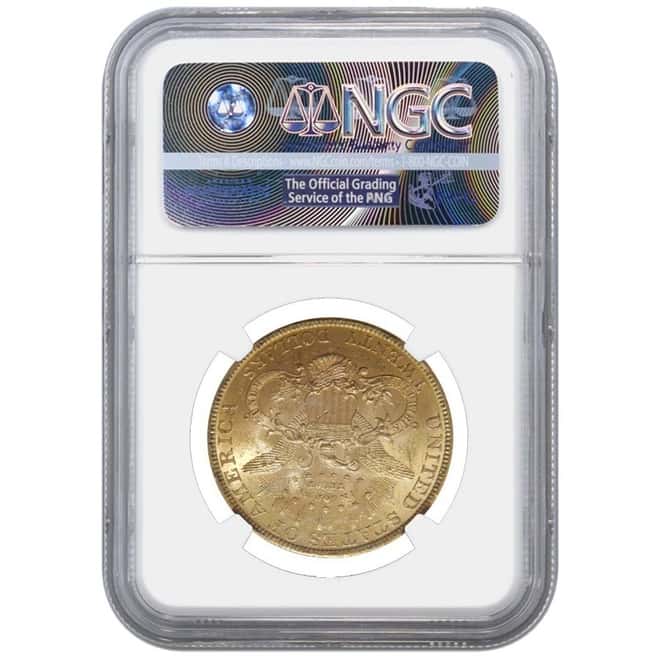 1893 $20 Gold Liberty Head Double Eagle Coin NGC MS 61