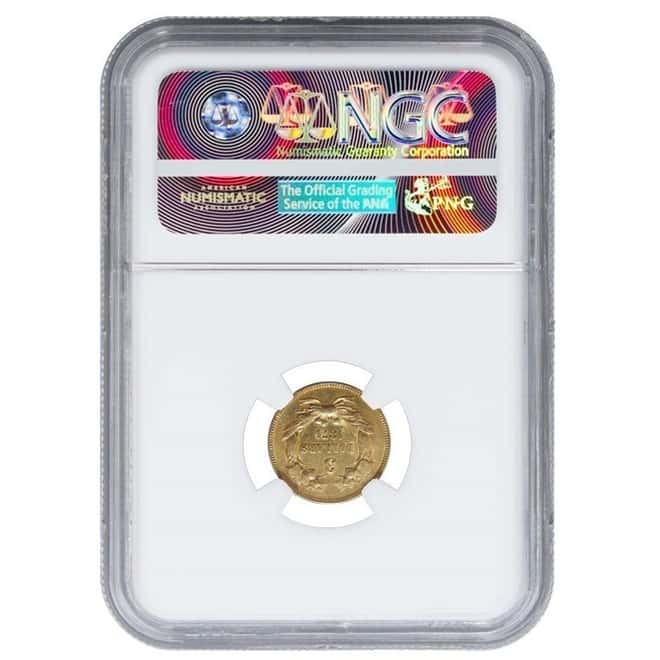 1874 $3 American Indian Princess Head Gold Coin NGC XF 45 RARE!