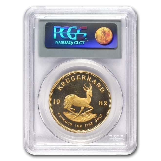 1982 1 oz South African Krugerrand Gold Coin PCGS PF 67 DCAM