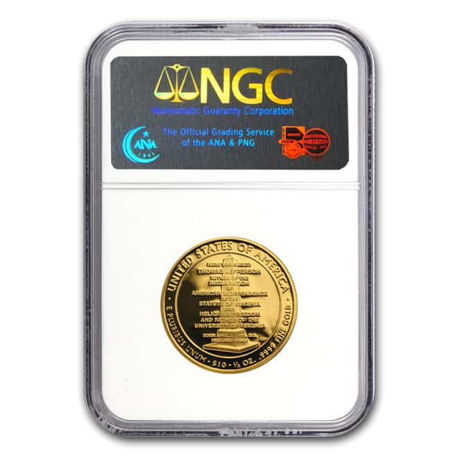 2007 W 1/2 oz $10 First Spouse - Jefferson's Liberty Gold Coin NGC PF 69 Ultra Cameo