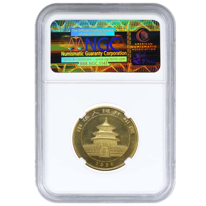 1996 1/2 oz China 50 Yuan Gold Panda NGC UNC Details