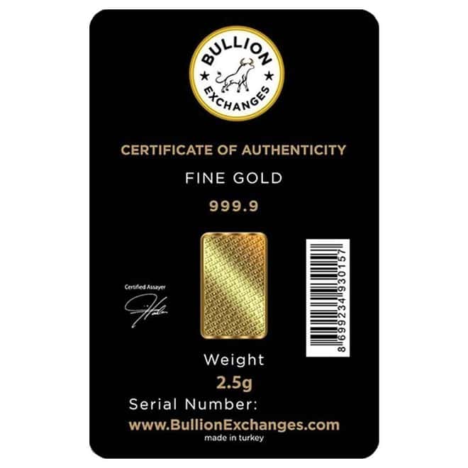 2.5 Gram Bullion Exchanges "BULL vs BEAR" Istanbul Gold Refinery (IGR) .9999 Gold Bar (In Assay) 