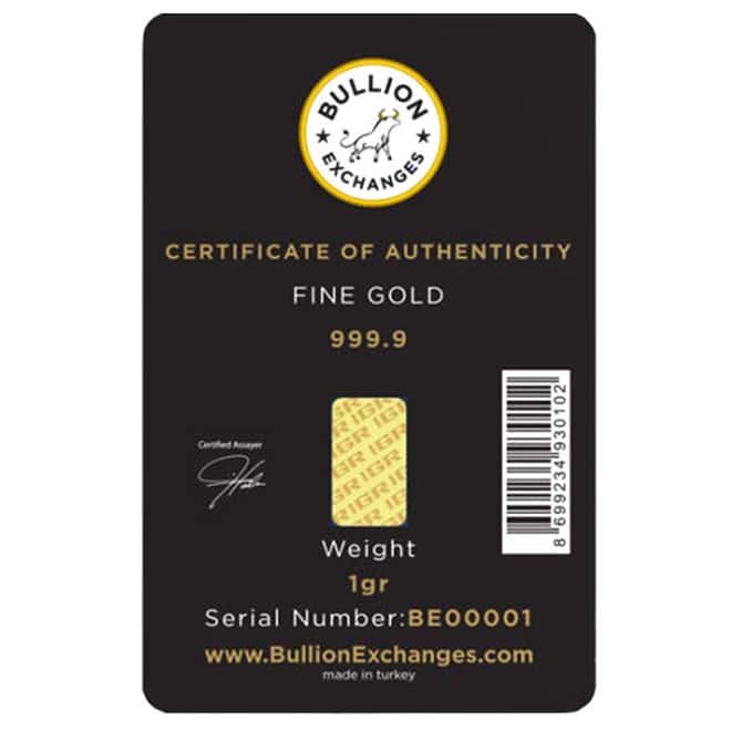 1 Gram Bullion Exchanges "BULL vs BEAR" Istanbul Gold Refinery (IGR) .9999 Gold Bar (In Assay) 