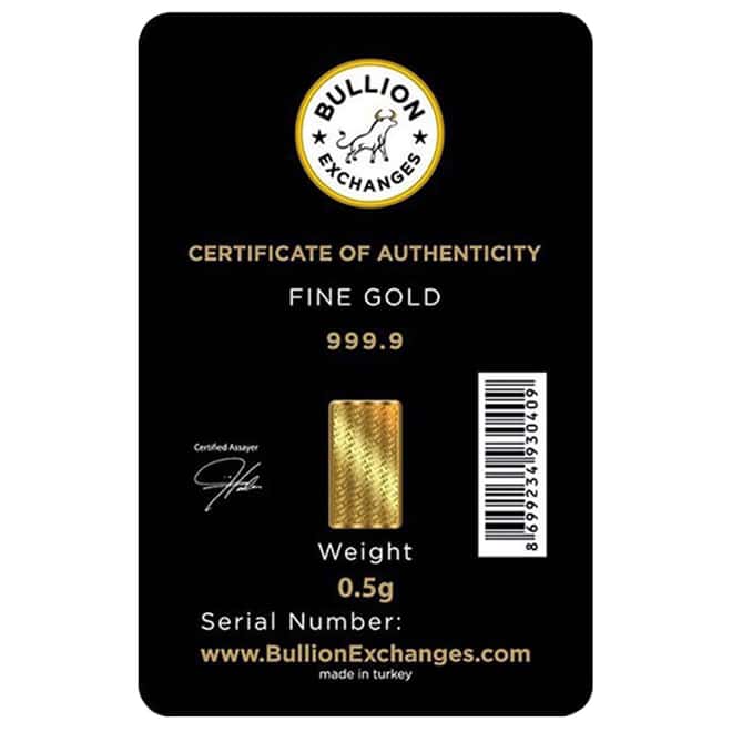 1/2 Gram Bullion Exchanges "BULL vs BEAR" Istanbul Gold Refinery (IGR) .9999 Gold Bar (In Assay) 
