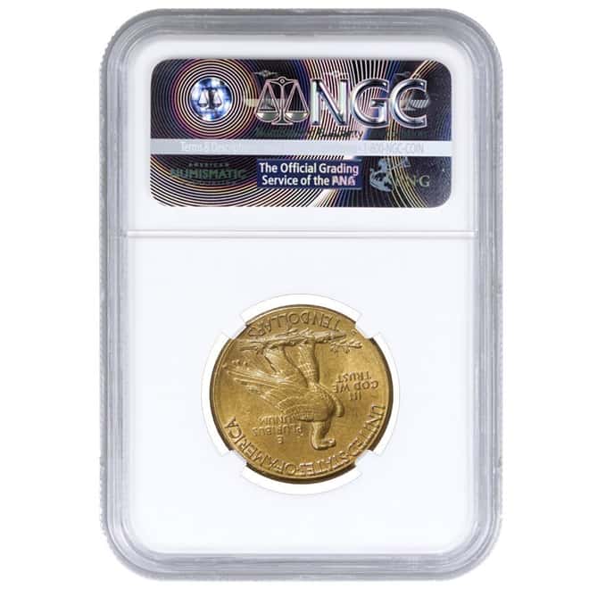 1910 D $10 Indian Head Gold Eagle Coin NGC AU Details