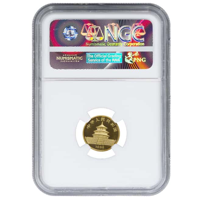 1988 P 1/10 oz China Gold Panda 10 Yuan NGC PF 69 Ultra Cameo
