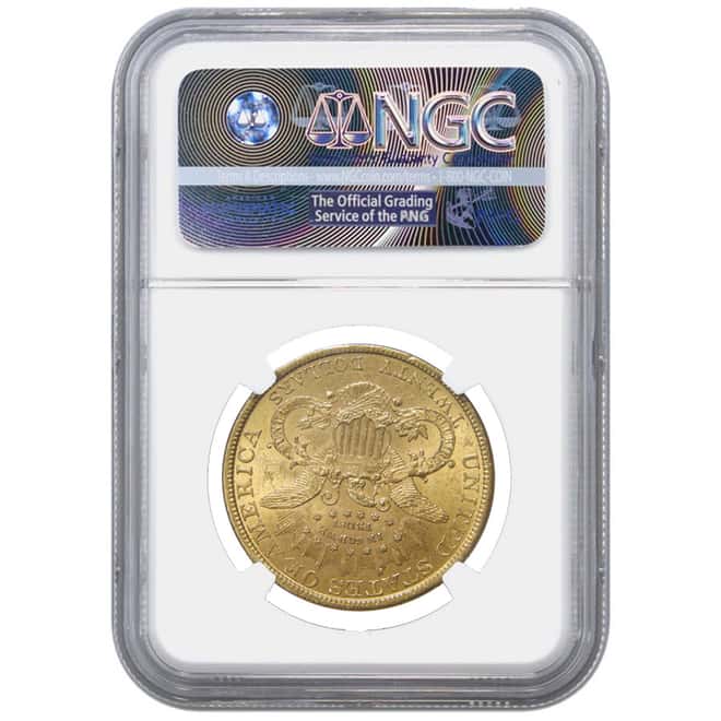 1895 $20 Liberty Head Double Eagle Gold Coin NGC AU 58