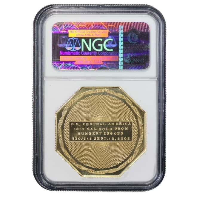 1852 S.S. Central America $50 2.5 oz Gold NGC GEM Proof Commemorative Coin