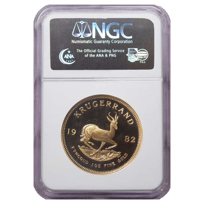 1982 1 oz South African Krugerrand Fine Gold Coin PF 69 UCAM