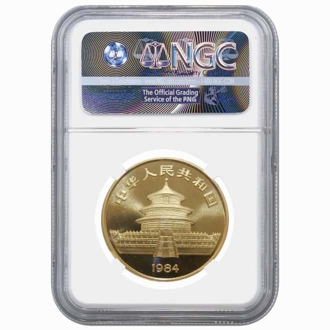 1984 1 oz China Gold Panda 100 Yuan NGC MS 68