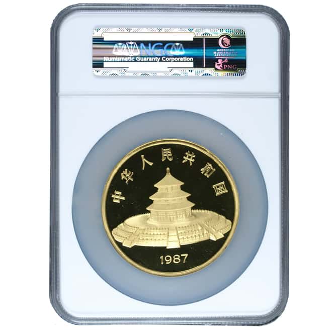 1987 12 oz Chinese Gold Proof Panda 1000 Yuan Coin NGC PF 68 Ultra Cameo - Rare!