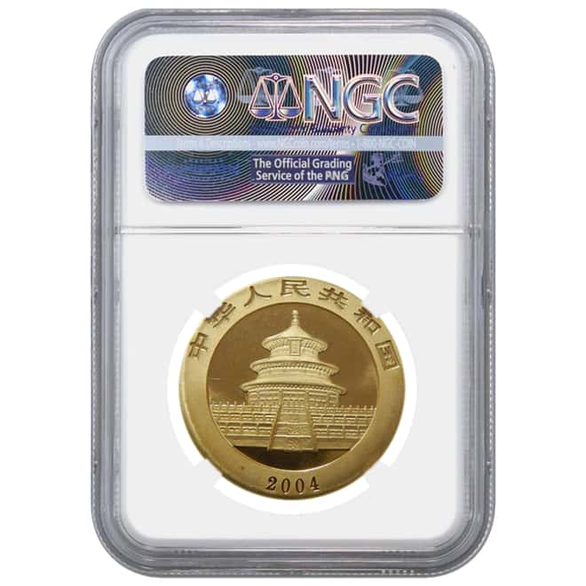 2004 1 oz China Gold Panda 500 Yuan NGC MS 67