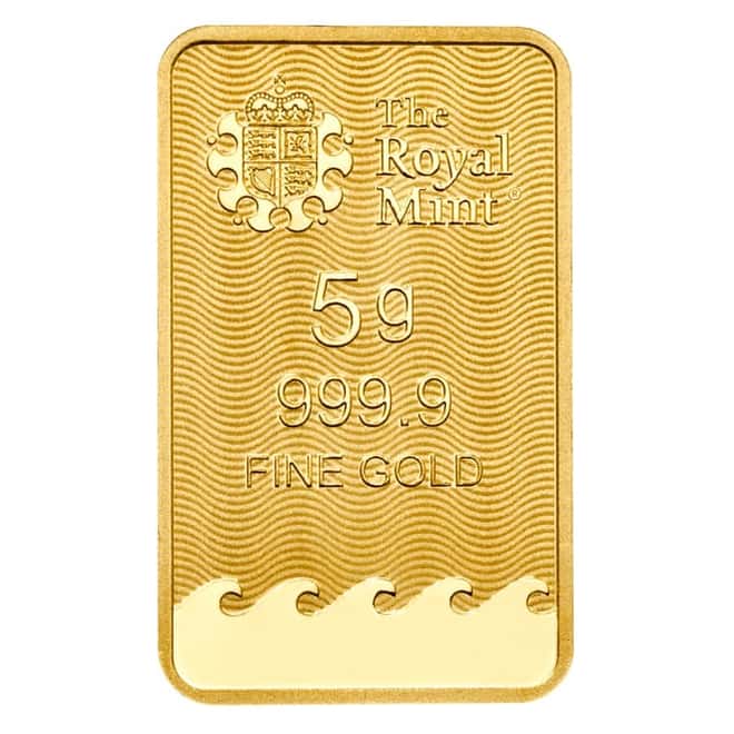 5 gram Britannia Gold Bar Henna Design .9999 Fine (In Assay)