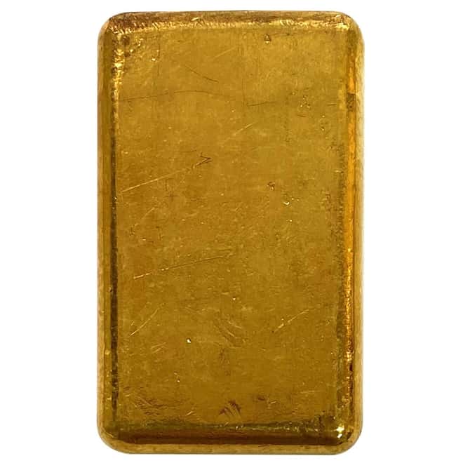 5 oz Gold Bar Johnson Matthey Bishop Hand Poured .9999 Fine