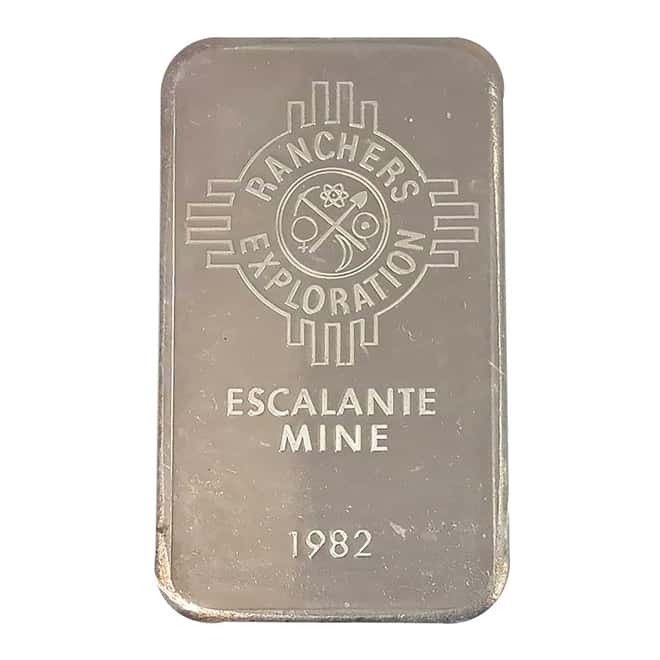 5 oz Johnson Matthey Escalante Mine Silver Vintage Bar