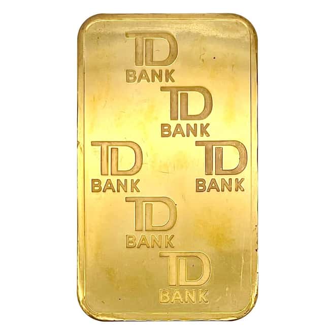 5 oz Johnson Matthey TD Bank Gold Bar .9999 Fine