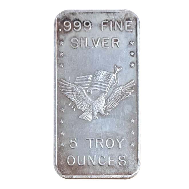 5 oz U.S. Assay Office Silver Bar .999 Fine