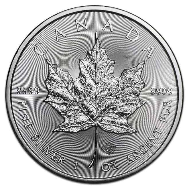 Roll of 25 - 2014 Canadian 1 oz .9999 Silver Maple Leaf $5 Coins