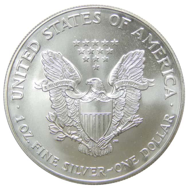 2002 $1 American Silver Eagle Golden Hologram with US Flag Background (Encapsulated)