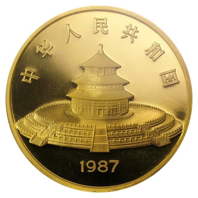 1987 12 oz Chinese Gold Proof Panda 1000 Yuan Coin NGC PF 67 Ultra Cameo - Rare!