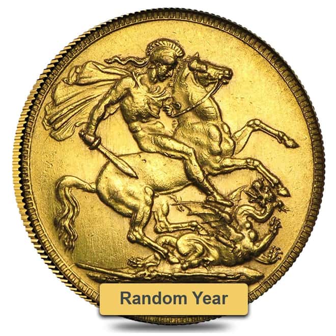 1911-1936 British Gold Half Sovereign George V Avg Circ