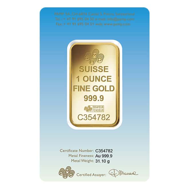 Box of 25 - 1 oz PAMP Suisse Gold Bar - Lakshmi (in Assay) .9999 Fine