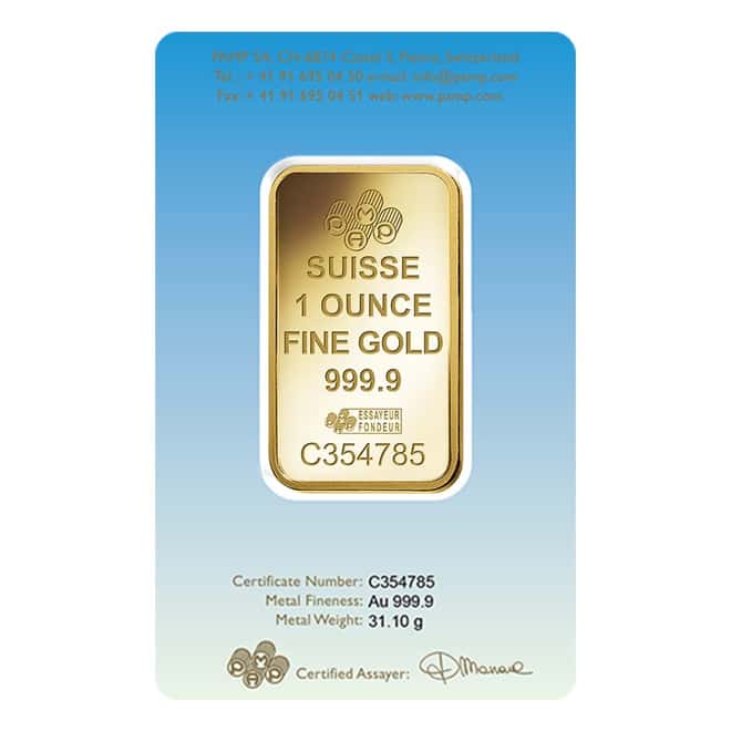 Box of 25 - 1 oz PAMP Suisse Gold Bar - Am Yisrael Chai (in Assay) .9999 Fine