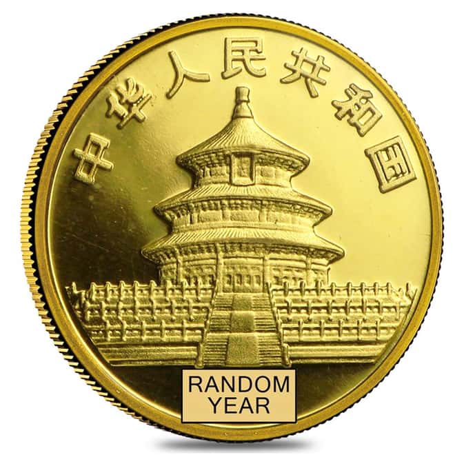China 1/20 oz Gold Panda Proof/Unc (Random Year, Not Sealed)