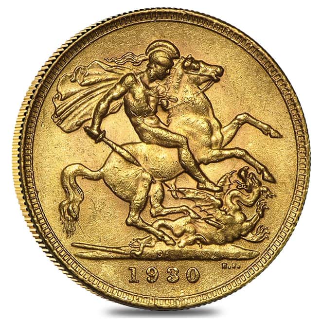 1923-1932-SA South Africa Gold Half Sovereign George V Avg Circ