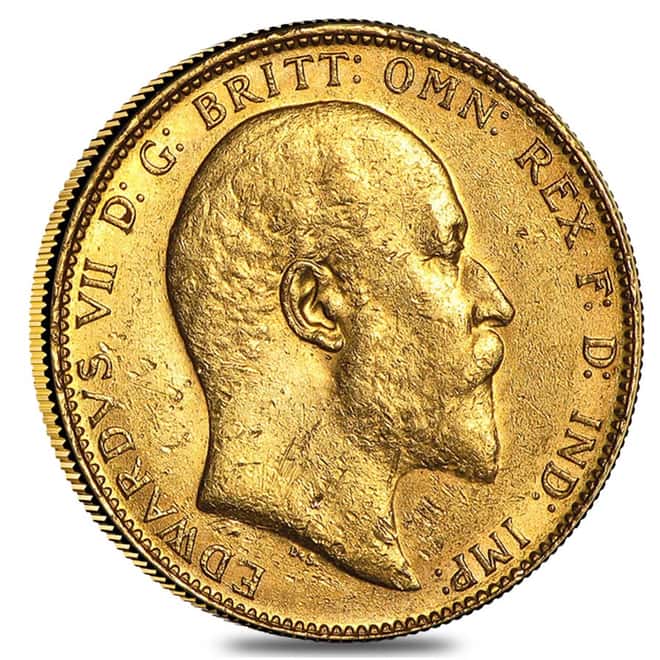 1902-1910-S Australia Gold Sovereign Edward VII Avg Circ
