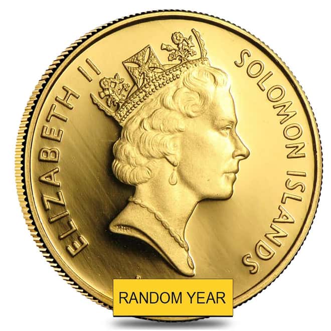 Solomon Islands $25 Gold Proof Coin 50th Ann. Battles of WWII w/COA (Random Year, 1991-95) 