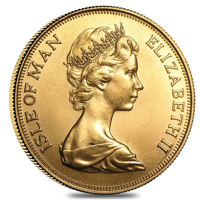 Isle of Man Gold 2 Pound Sovereign Proof (Random Year, 1973-82)