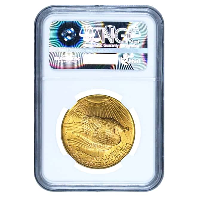 1922 $20 Gold St. Gaudens Double Eagle Coin NGC MS 62