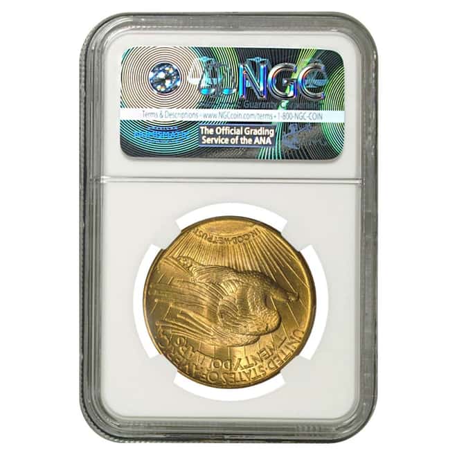 1915 S $20 Gold Saint Gaudens Double Eagle NGC MS 64