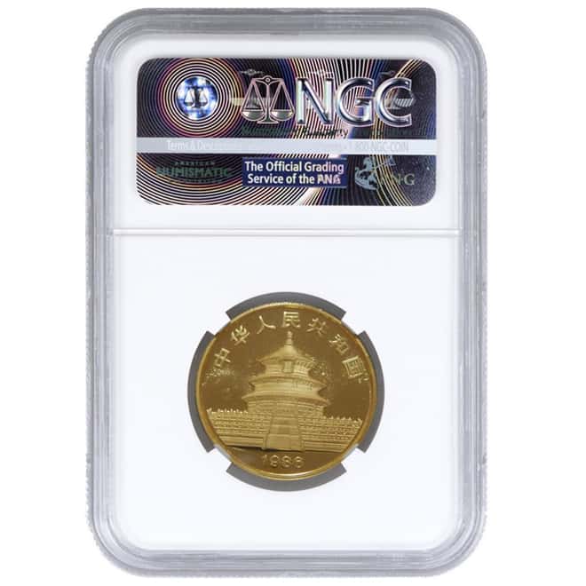 1986 1/2 oz China Gold Panda 50 Yuan NGC MS 66