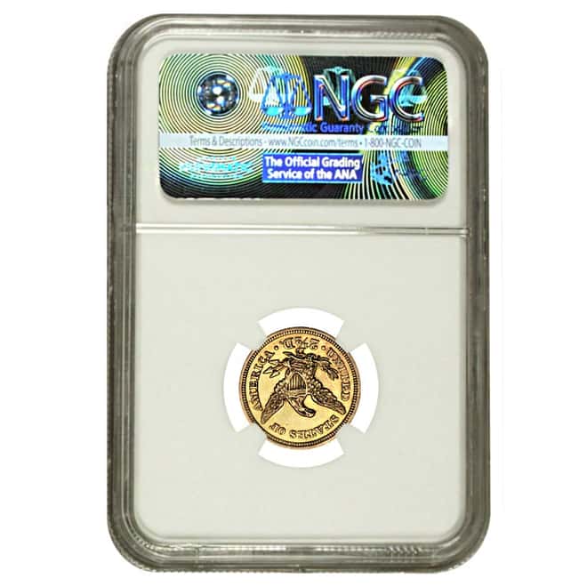 1845 $2.5 Liberty Head Quarter Eagle Gold Coin NGC AU 55    