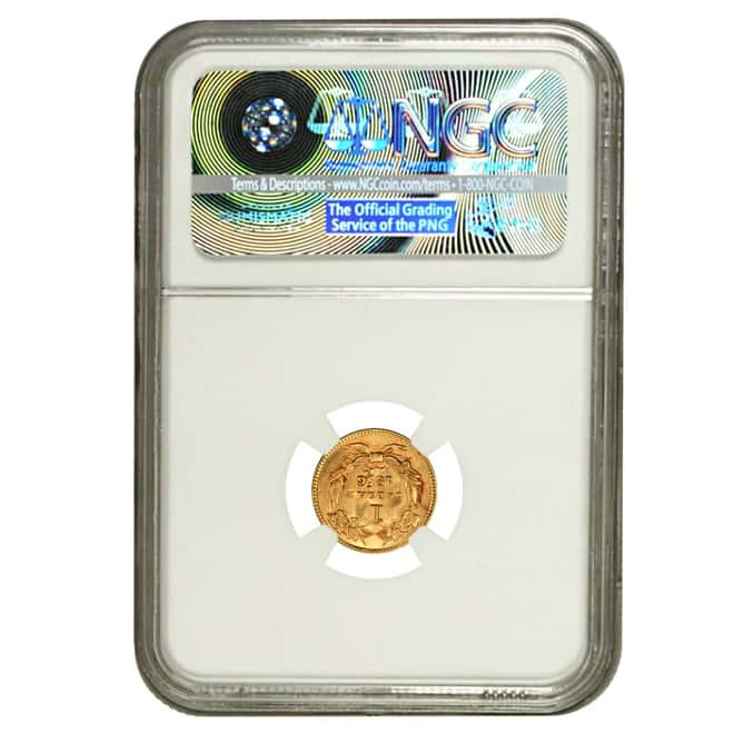 1856 Slanted 5 $1 Gold Indian Princess Head Coin NGC AU Details 