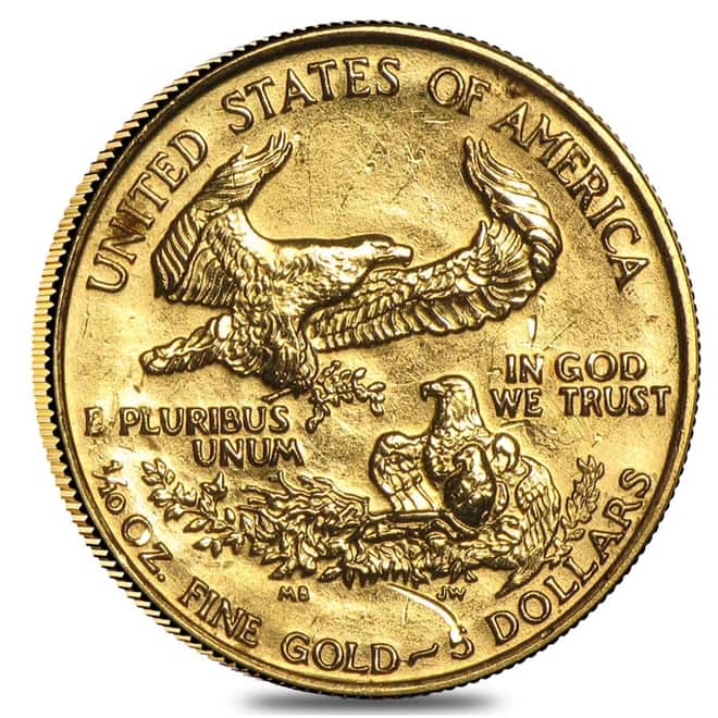 1/10 oz Gold American Eagle $5 Coin (Abrasions, Random Year)