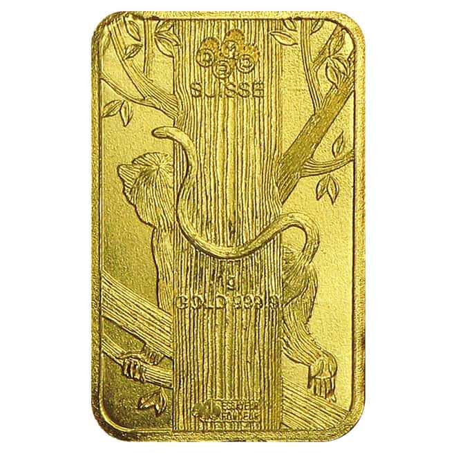 8x1 gram Gold Bar PAMP Suisse Lunar Monkey Multigram+8 (In Assay)