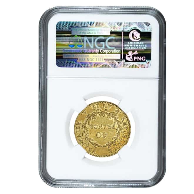 (1803) AN12-A France Gold 40 Francs Napoleon Bonaparte Premier Consul NGC XF Details