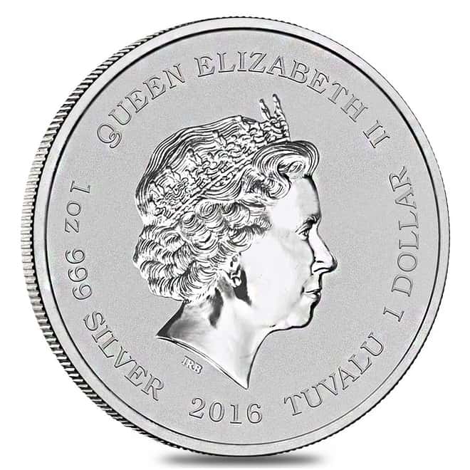 2016 1 oz Tuvalu Star Trek Enterprise Silver Coin .999 Fine Silver      