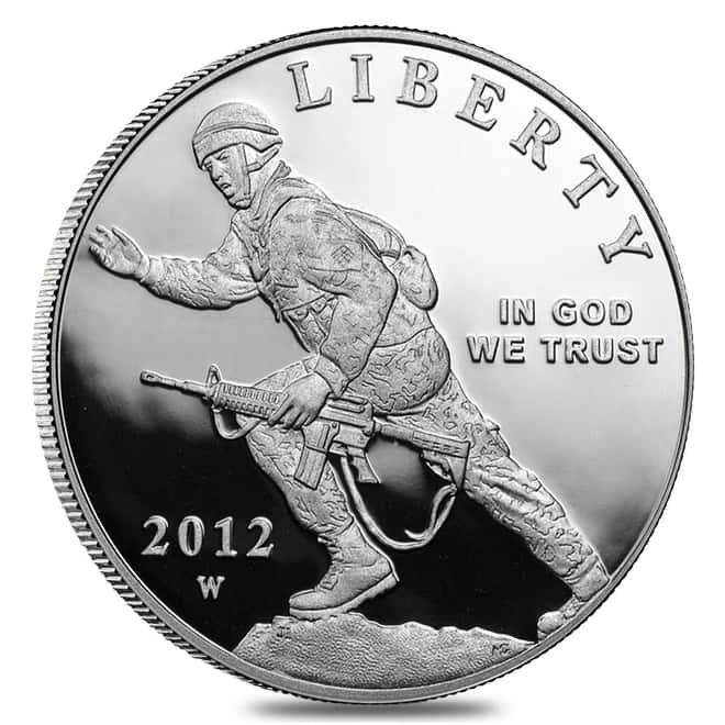 2012-W Infantry Soldier $1 Silver Commemorative Proof Coin (w/Box & COA)
