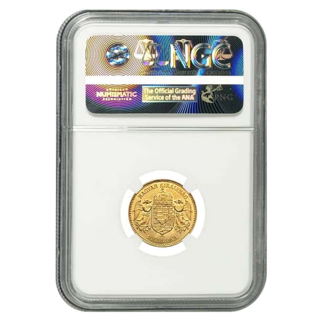 1892 Hungary Gold 10 Korona NGC XF Details