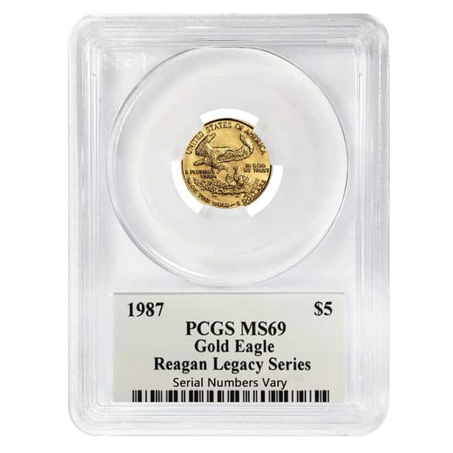 1987 1/10 oz Gold American Eagle PCGS MS 69 - Reagan Legacy Series