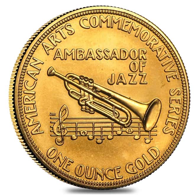 1982 U.S. Mint 1 oz Gold Commemorative Arts Medal Louis Armstrong