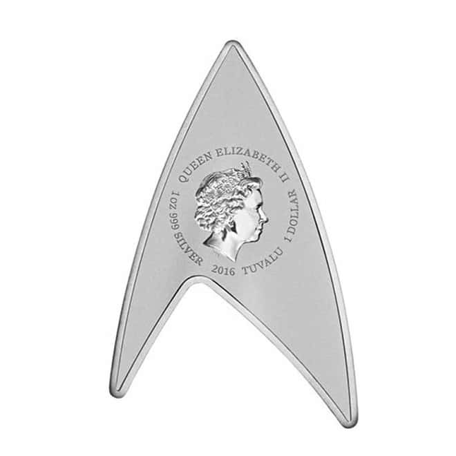 2016 1 oz Tuvalu Star Trek Delta Silver Coin .999 Fine Silver (w/Box and COA)