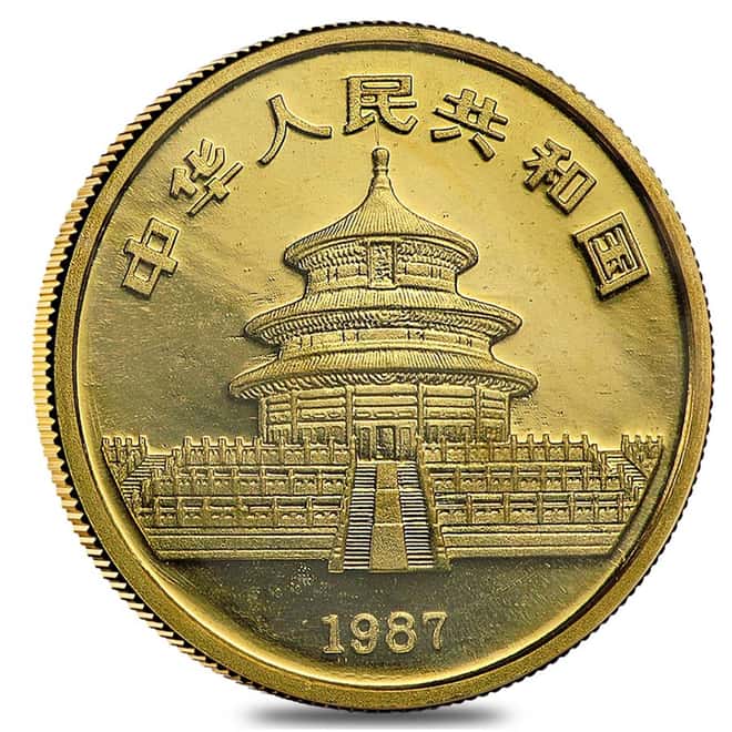 1987 Y 1/4 oz Chinese Gold Panda 25 Yuan .999 Fine BU (Sealed)