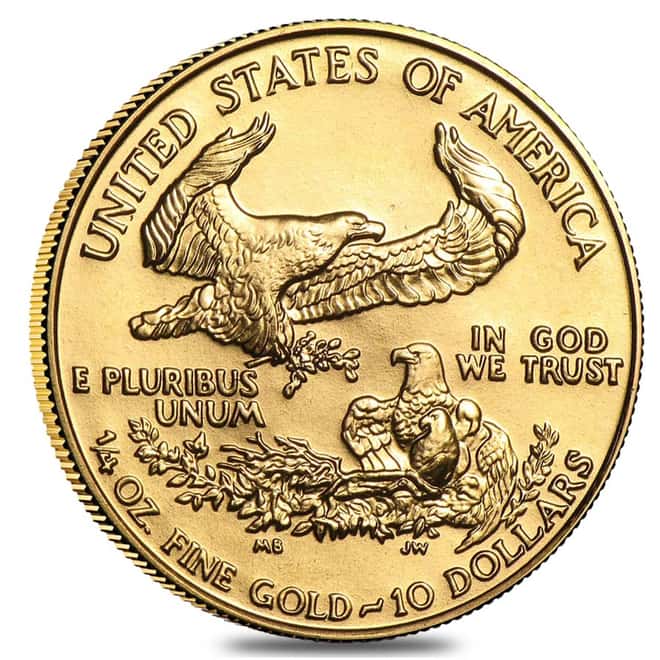 1986 1/4 oz $10 Gold American Eagle First Day of Issue Oct 20 1986 w/Official Mail Stamp